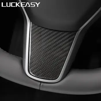LUCKEASY Automobilio vairo dekoratyvinis pleistras Tesla Model 3 2017-2020 ABS vairo priedai dekoratyvinis rėmelis pleistras
