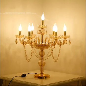 Luxruy E14 žvakės kristalų stalo lempa mados kristalas su Umbra stalo lempa kambarį miegamojo lempa K9 viršuje krištolo lentelė