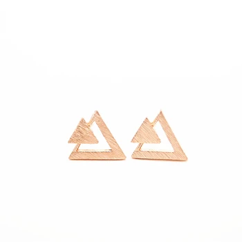 Mados trikampis stud auskarai Trys trikampiai krūva stud auskarai Asmenybės trikampis derinys stud auskarai moterims