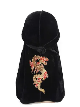 Mados Vyrų Kinų Drakonas Modelis Aksomo Durags Skarelės galvos Apdangalai Vyrų Turbaną Skrybėlę Lankelis Plaukų Aksesuarai Bangos Bžūp
