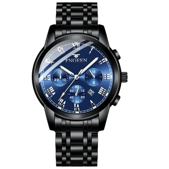 Mens Verslo Laikrodžiai, Prabangūs Mėlynas Kvarcas Plieno Dirželis Atsparus Vandeniui Karinės Sporto Riešo Žiūrėti Vyrų Laikrodis Relogio Masculino 2021
