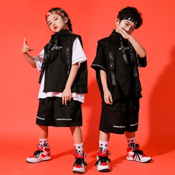 Merginos, Hip-Hop Šokio Kostiumai Vaikams Etape Apranga Cheerleader Kostiumai Vaikams Džiazo Šokių Suknelė Vaiko Veiklos rezultatų Šokių Drabužiai DQS4877