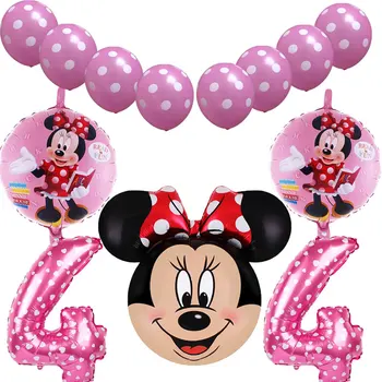 Mickey Minnie gimtadienio tema folija balionai 13pcs/set 1 iki 3 metų amžiaus, vaiko Gimtadienio Dekoracijos kolbų šalies prekių globos