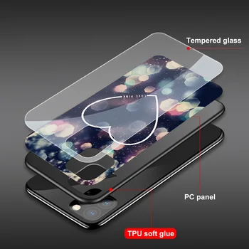 Mielas Meilė Širdies Funda Atveju Iphone 12 Pro Case for Iphone 12 11 XR Pro XS MAX X 7 8 6 6S Plus SE 2020 Grūdintas Stiklas Atveju