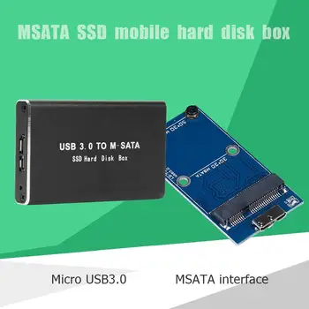 Mini USB 3.0 mSATA Adapteris Mini SSD Kietąjį Diską Atveju SSD HDD Dėžutės Kietojo Disko Gaubto Aliuminio Lydinio Išorinį Kietąjį Diską Atveju
