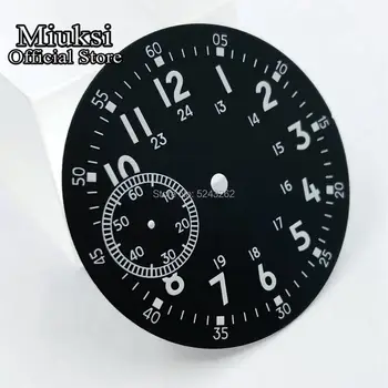Miuksi 38.9 mm sterilaus black watch dial 