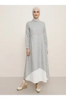 Moterys ilgomis Rankovėmis Suknelė, natūralaus audinio linijos modelis didelis dydis Medvilnės Hijab Musulmonų Mados 2021 Žiemą Vasarą Turkijoje Laisvalaikio Drabužiai