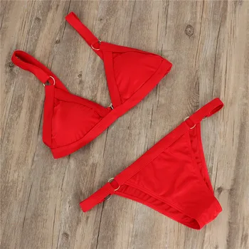 Moterų plaukimo kostiumas 2019 seksualus bikini maudymosi kostiumėlis Bandeau Tvarstis Bikini Komplektas, Push-Up Brazilijos maudymosi Kostiumėliai Paplūdimio maudymosi kostiumėlį #50