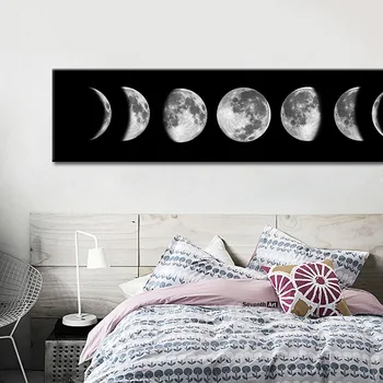 Mėnulio Fazė Šiaurės Drobės Plakatai ir Spausdina Minimalistinio Luna Tapybos Sienos Menas Abstraktus paveikslas Nuotraukas Šiuolaikinio Namų Dekoro