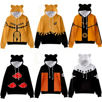 Naruto Kačių Ausų Hoodies Moterims, Vaikams, Vaikų, Viršuje Hoodie Moterų Palaidinukė Streetwear Hip-Hop