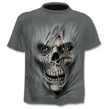 Naujas Mens Kaukolė T marškinėliai Prekės punk stiliaus piršto kaukolė 3Dt - marškinėliai Vyrams, Stalviršiai, Hip-hop 3d spausdinimo kaukolė punisher T-shirt dropshipping
