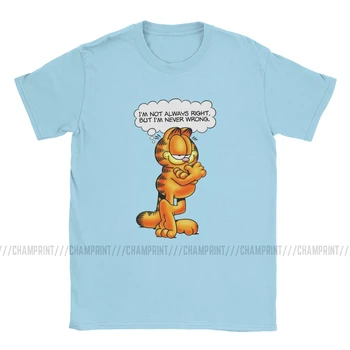 Naujovė aš Ne Visada Teisus, Bet aš Niekada neklysta T-Marškinėliai Vyrams, Grynos Medvilnės Marškinėliai Garfildas Lovely Cat Tee Shirt Grafikos Drabužiai
