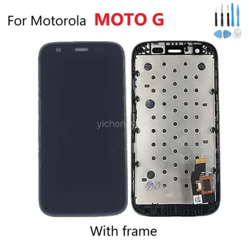 Originalą Motorola Moto G LCD Ekranas XT1032 XT1033 XT1028 XT1039 XT1045 LCD Ekranas Jutiklinis Ekranas skaitmeninis keitiklis Su karkasu