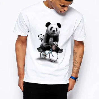 Panda Šeimos Dviračių T-Marškinėliai Vyrams, Moterims Marškinėliai Meno, Dizainas, Vintage Animacinių Filmų Topai Fitneso Tee Vasaros Streetwear Dropshipping
