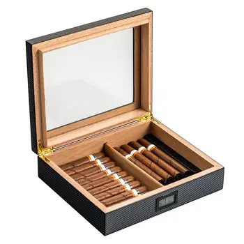 Raudonojo Kedro Mediena, Cigarų Humidoras Kelionės Nešiojamų Odos Cigarų Atveju Cigarų Dėžutė Su Termometru Lengvesni Cutter Drėkintuvas Humidoras Lange