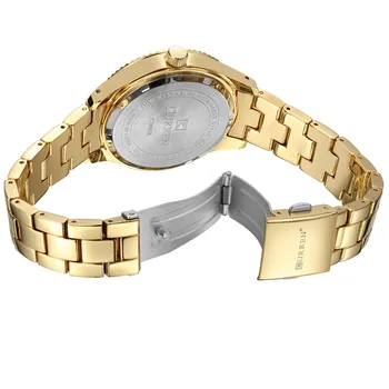 Relogio feminino Prabangos Prekės ženklo Moterų Laikrodžiai Curren Aukso Nerūdijančio Plieno Kristalų Papuošalai Ponios Kvarco Žiūrėti Suknelė Moterų Laikrodis