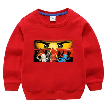 Rudenį Vaikų Drabužių Medvilnės Megztiniai Berniukams, Mergaitėms T-shirt Legoe Ninja Ninjago Animacinių filmų Vaikams Viršūnes ilgomis rankovėmis Hoodies