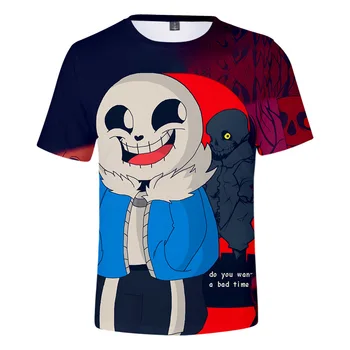 Sans Undertale Cosplay T-shirt 3D Spausdinimo Juokinga Marškinėlius Vyrų Vasaros Atsitiktinis Vyras Marškinėliai Hipster Hip-hop Tee Marškinėliai Homme Streetwear