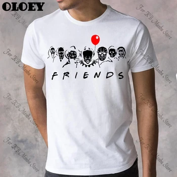 Siaubo Draugais marškinėliai Vyrams Jason Voorhees Michael Myers Fredis Kriugeris Pennywise JI Chucky Leatherface Viršūnes Helovinas T-shirts