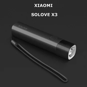 SOLOVE X3S 3000mAh Galia Banko USB Įkrovimo Ryškumas EDC Žibintuvėlis Nešiojamas Mini LED Žibintuvėlis Lauko Dviratį Galia