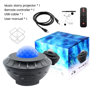 Spalvinga Projektorius Žvaigždėtas Dangus naktį Blueteeth USB Balso Valdyti Muzikos Grotuvą Vaikas Naktį Šviesos Romantiška galaxy projektoriaus Lempa