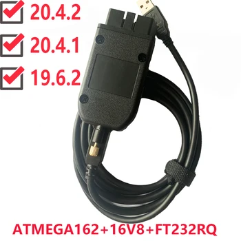 Super COM 19.6 Hex V2 20.4.1 USB Sąsaja, SKIRTA VW AUDI Skoda Seat VAG 19.6.1 multi-language ATMEGA162+16V8+FT232RQ
