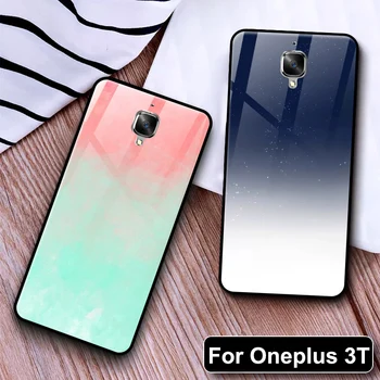 Telefoną Atveju Oneplus 3T Atvejais grūdinto stiklo, silikono krašto shell Oneplus3T A3010 atveju Apsauga, Apvalkalas Vienas plius 3T galinį dangtelį
