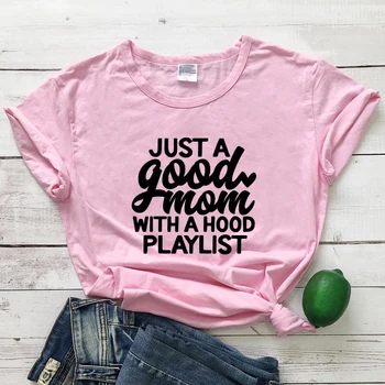 Tiesiog Gera Mama Su gobtuvu Grojaraštį T-Shirt Moterų Motinystę Grunge Tee Viršuje Juokingi Grafikos Motinos Diena Dovanų Marškinėlius Camiseta