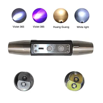 TMWT USB Įkrovimo UV Žibintuvėlis šviesos Monetos aptikimo UV 365nm Žibintuvėlis Baterija įmontuota baterija Naudojamas identifikuoti jade