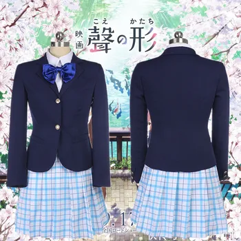 Tylus Balsas Shouko Nishimiya Shoko Cosplay Kostiumų Japonų Anime Formos Balso Mokyklos Vienodos Suit Apranga, Drabužiai perukas