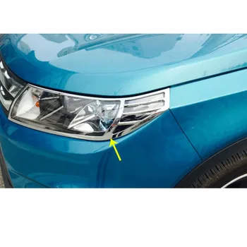 Už Suzuki Vitara 2016 2017 2018 2019 Automobilio Priekinis Žibintas, Lempa Detektoriaus Rėmo Stick ABS Chrome Apdaila Apima Liejimo Dalis 2vnt