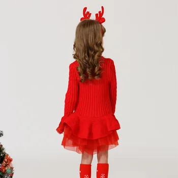 Vaikai kalėdų džemperis tutu Suknelė vaikams mergaitėms atostogų suknelė vaikai bjaurusis kalėdų džemperis drabužius Megztus Žiemos apranga