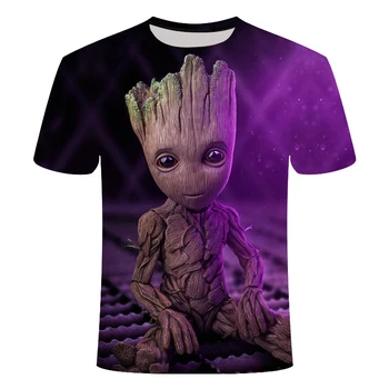 Vasaros nauja, vyriški T-shirt 3D spausdinimo superhero Groot Filmą Guardian 