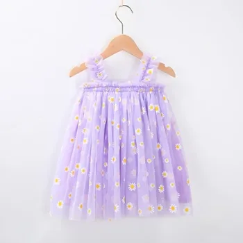 VIDMID vaikų mergaičių vasaros rankovių suknelės vaikams nėrinių gėlių drabužius suknelė baby girls cartoon atsitiktinis suknelė drabužių 7065 04