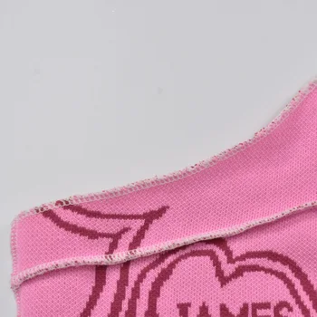 Vienos Pečių Rožinė Spausdinti Megzti Megztinis Moterims High Street Ilgomis Rankovėmis Atsitiktinis Megztinis Moterų 2020 M. Pavasarį Džemperiai