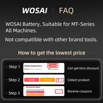 WOSAI MT-Serija Elektrinės Poveikio Veržliarakčio 20V Brushless Veržliarakčio Li-jonų Baterija Lizdas Raktu Vertus Gręžimo Įrenginio Galia Įrankiai