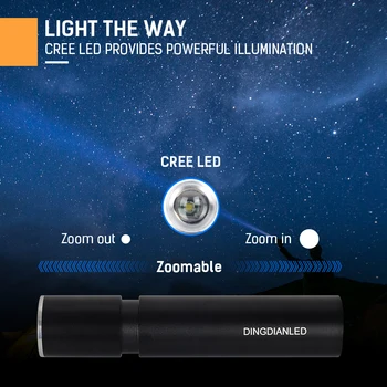 Zoomable Portable LED Taktinis Žibintuvėlis USB Įkrovimo Daugiafunkcį Powerbank Funkcija Kempingas Šviesos DC5V Žibintuvėlis 3W Šviesos