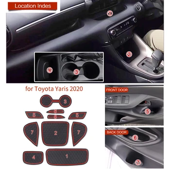 Zunduo Anti-Slip Vartų Angą Taurės Kilimėlis Toyota Yaris GR 2020 2021Japan modelis KSP210 MXPA1 MXPH1 Priedai Gumos Miestelyje Trinkelėmis