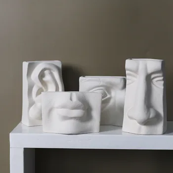 Šiaurės Minimalistinio Abstrakčios Vazos Žmogaus Veido Kūrybos Ekranas Kambarys Dekoratyvinis Galvos Formos Vaza Kambarį Dekoruoti Ornamentais