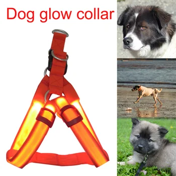 Šuo Švyti Apykaklės Įkraunamas LED Saugus Apykaklės, Krūtinės Dirželis Naminių Reikmenys Šunį Vest SEC88