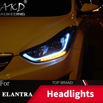 Žibintas Automobilio Hyundai Elantra 2012-2016 Žibintai, Rūko Žibintai, Dieniniai Žibintai DRL H7 LED Bi Xenon Lemputės Automobilių Priedų