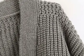 Žiemos Green susagstomi megztiniai megzti megztinis atsitiktinis ilgomis rankovėmis V-Kaklo džemperis 2020 prarasti storio varčias megztinis kailis