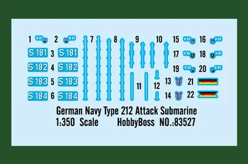 1/350 Vokietijos Karinio Jūrų Laivyno U212 Povandeninis Laivas, Plastiko, Surinkto Modelio