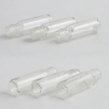 100 x Mini 1.2 ml blakstienų butelis su sidabro dangteliai Kelionės Mažas Kosmetikos Pakuotės