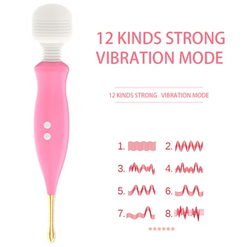 12 Dažnio Dual Galvos Vibratorius AV Stick Sekso Žaislai Moterims, G-spot Klitorio Makšties Stimulato Porų Masturbator Sekso Produktai