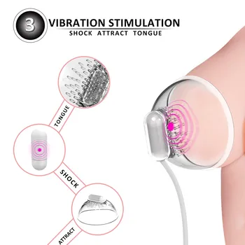 12 Rūšių Spenelio Siurbimo Taures Vibratorius Elektros Vibracija, Krūties Spenelių Stimuliacija Gyvis Vibratorius Krūties Massager Sekso Žaislai