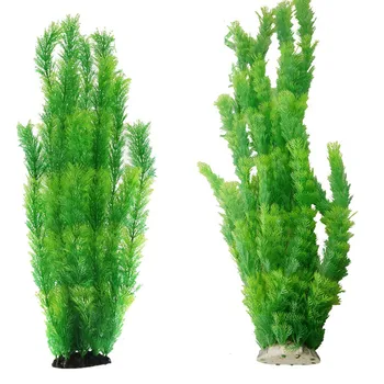 1Pc 50-55CM Didelis Akvariumas Augalai Plastiko Dirbtiniai Augalai Netikrą Vandens Augalai, Žolės Ornamentu Žuvų Bakas Dekoras