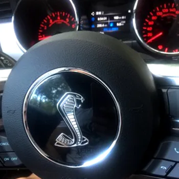 1pcs 3D Kobra Simbolis lipdukas Automobilio Stilius Auto Vairas Centras Dekoratyvinis Ženklelis Decal Stickesr 