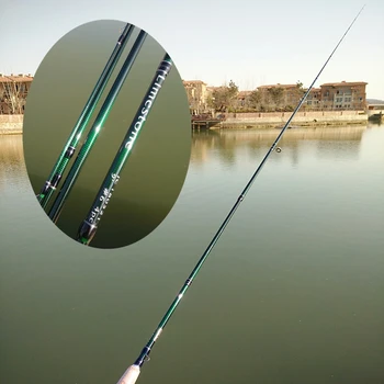2,7 m, žalios spalvos, plaukiojantiems su lazdele anglies 9 pėdų 4 skirsniuose skristi žvejybos strypai 6# 8# minkštas žvejybos polių kamštienos rankena