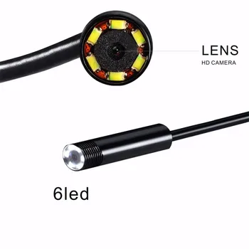 2 in 1 2M 7mm Objektyvas USB Tikrinimo Kamera, Vandeniui 6 Led Mini USB Endoskopą Borescope Vamzdis, Skirta 